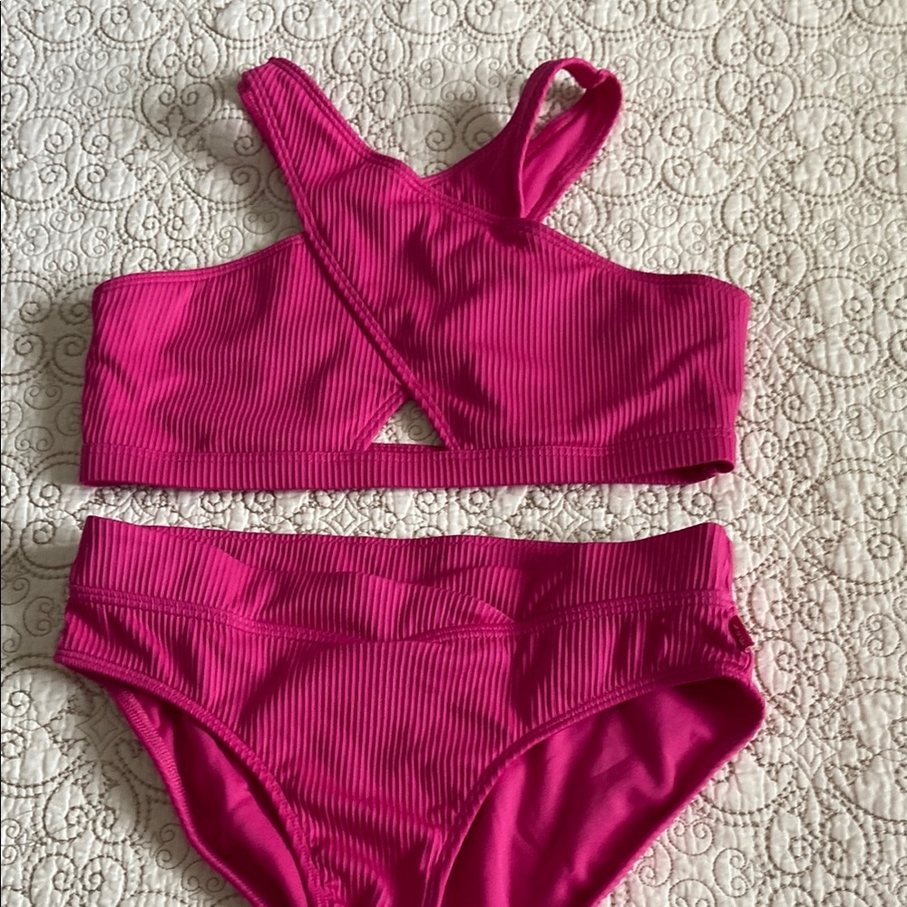 Abercrombie Kids Fuchsia Ribbed Bikini Set